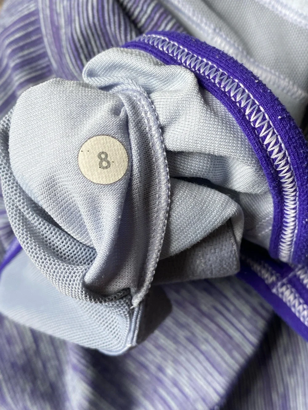 Lululemon Power Y Tank Top Purple Space Dye Heathered Built-In Shelf Bra Size 8